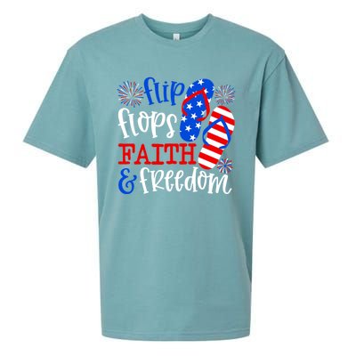 Flip Flops Faith And Freedom Sueded Cloud Jersey T-Shirt