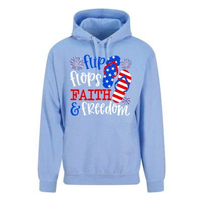 Flip Flops Faith And Freedom Unisex Surf Hoodie