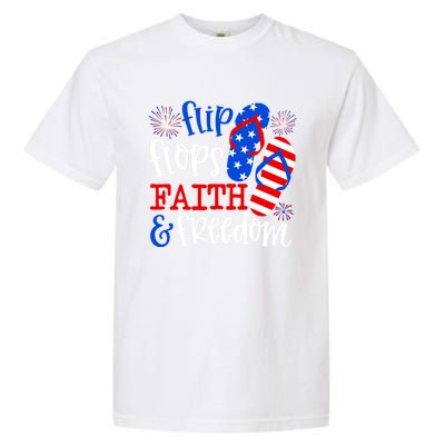 Flip Flops Faith And Freedom Garment-Dyed Heavyweight T-Shirt