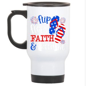 Flip Flops Faith And Freedom Stainless Steel Travel Mug