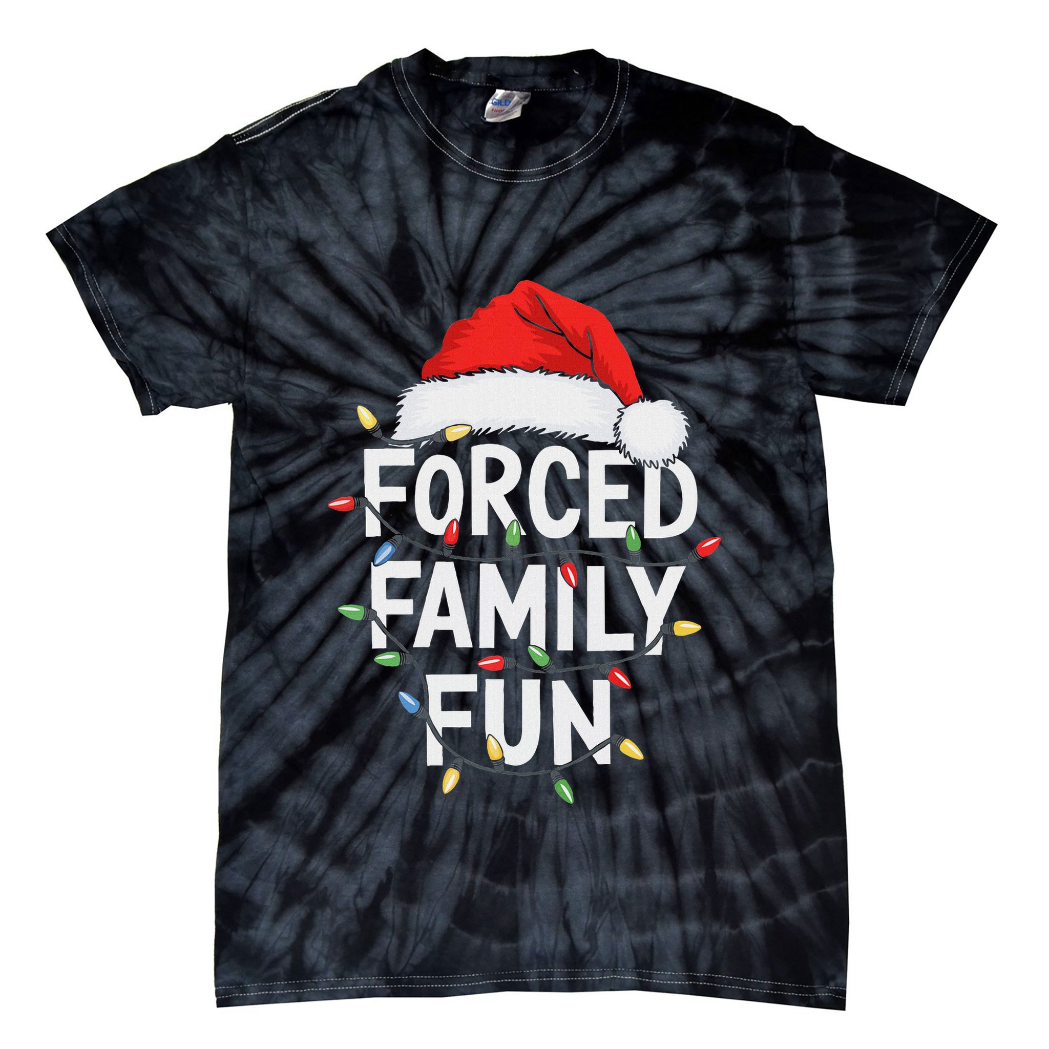 Forced Family Fun Women Christmas Pajamas Tie-Dye T-Shirt