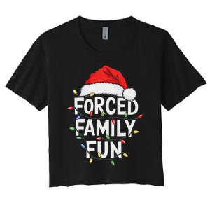 Forced Family Fun Women Christmas Pajamas Women's Crop Top Tee