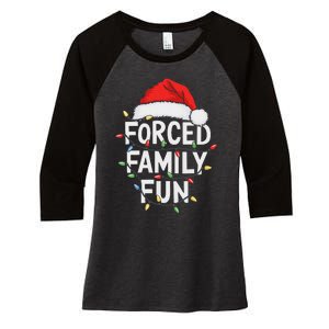 Forced Family Fun Women Christmas Pajamas Women's Tri-Blend 3/4-Sleeve Raglan Shirt