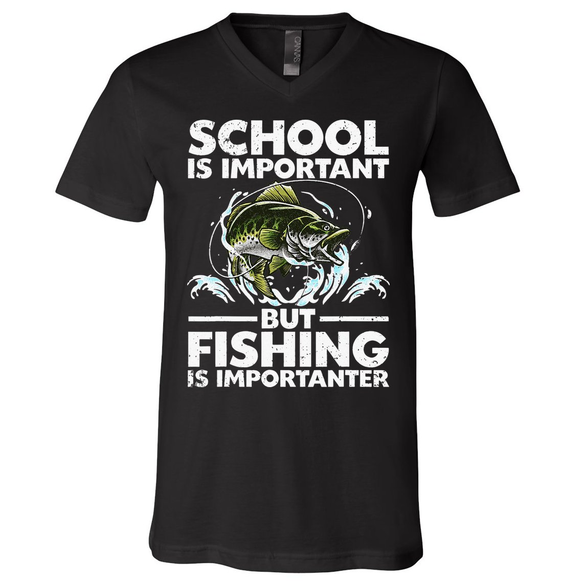 Funny Fishing For Fish Saying Bass Fisherman V-Neck T-Shirt