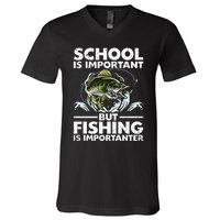 Funny Fishing For Fish Saying Bass Fisherman V-Neck T-Shirt