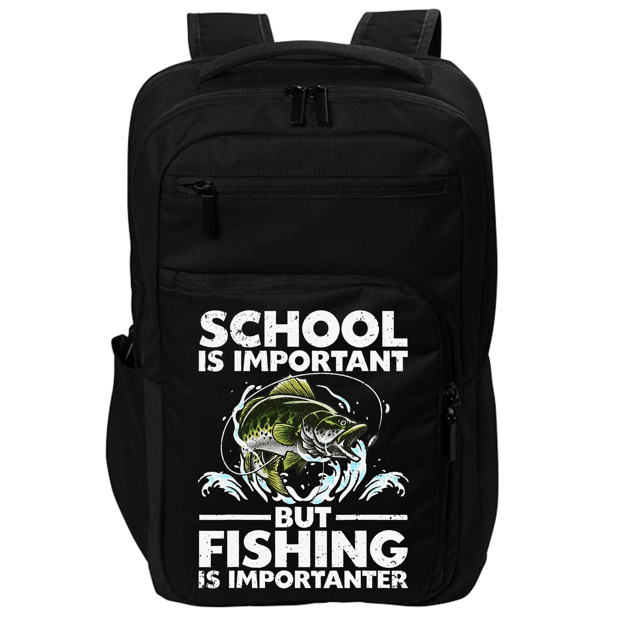Funny Fishing For Fish Saying Bass Fisherman Impact Tech Backpack