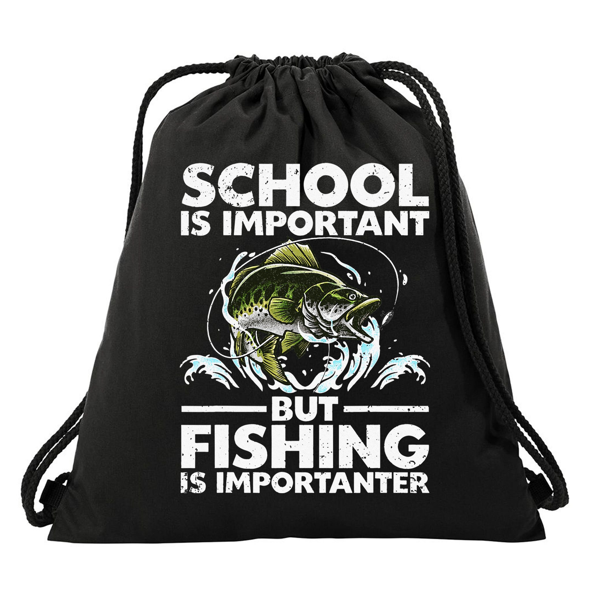 Funny Fishing For Fish Saying Bass Fisherman Drawstring Bag
