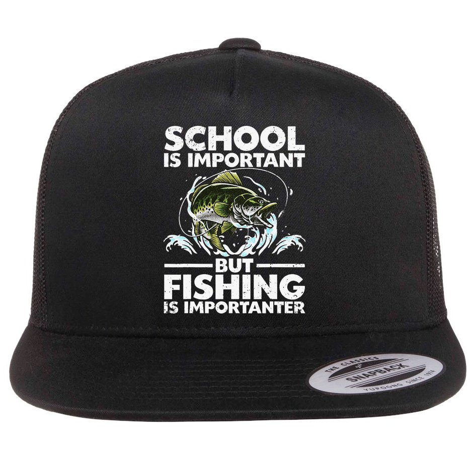 Funny Fishing For Fish Saying Bass Fisherman Flat Bill Trucker Hat