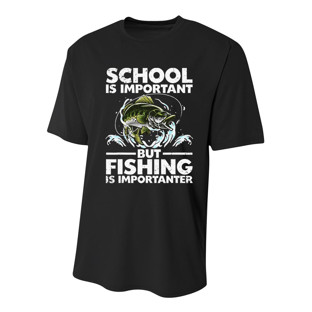 Funny Fishing For Fish Saying Bass Fisherman Youth Performance Sprint T-Shirt