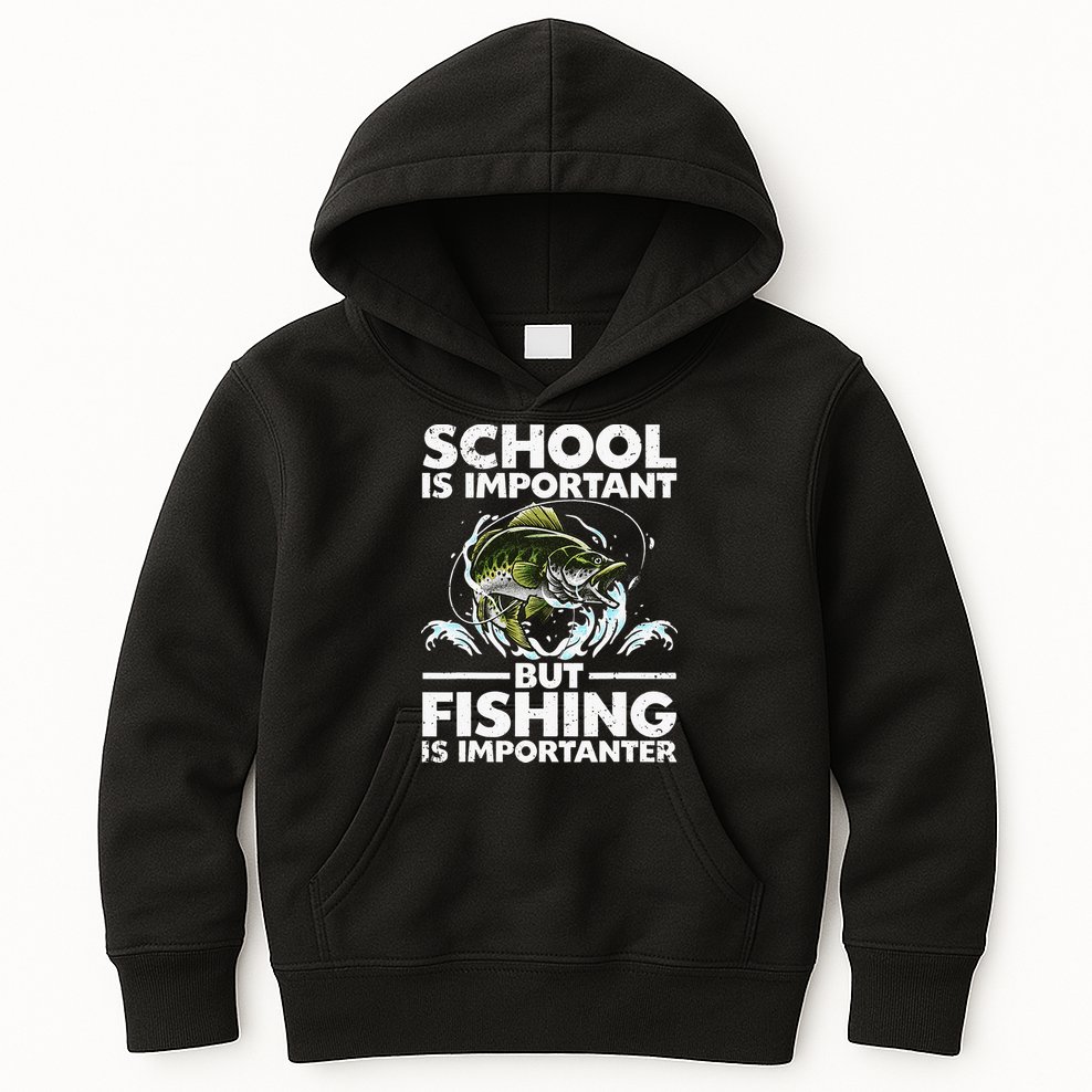 Funny Fishing For Fish Saying Bass Fisherman Kids Hoodie
