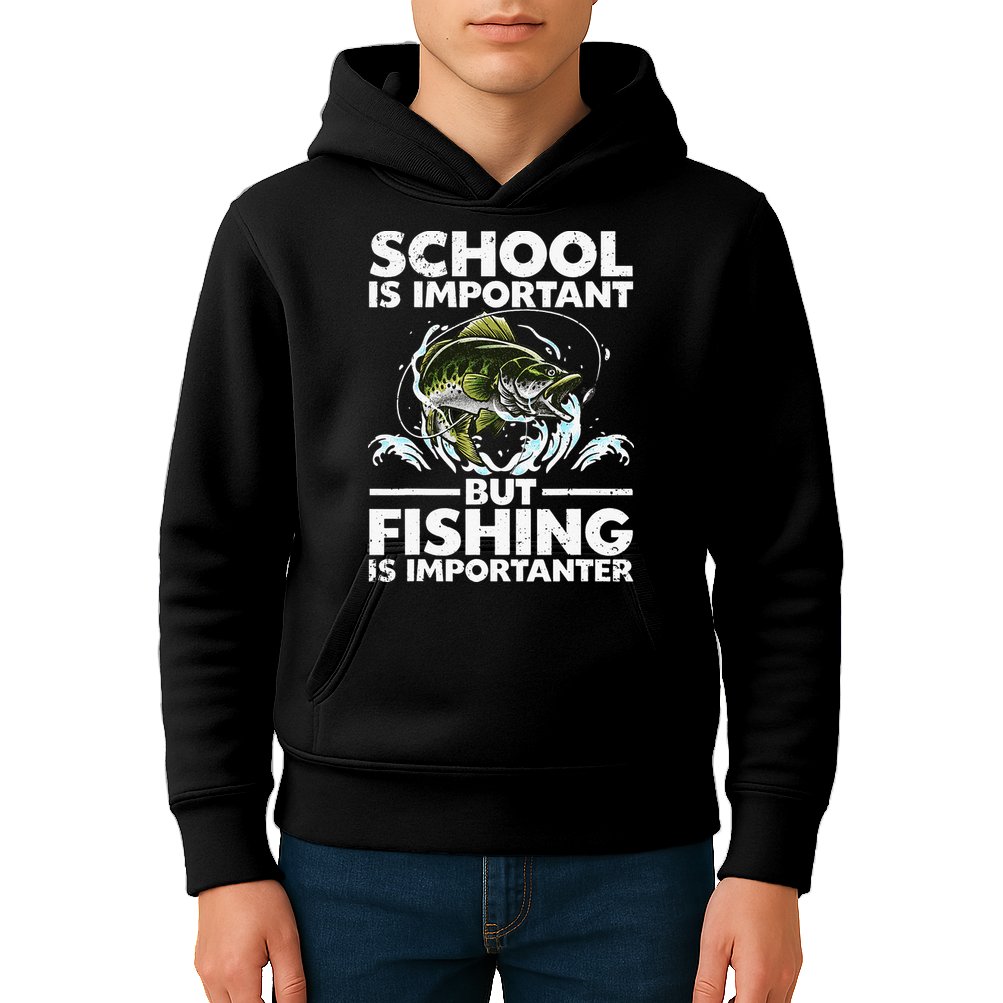 Funny Fishing For Fish Saying Bass Fisherman Kids Hoodie