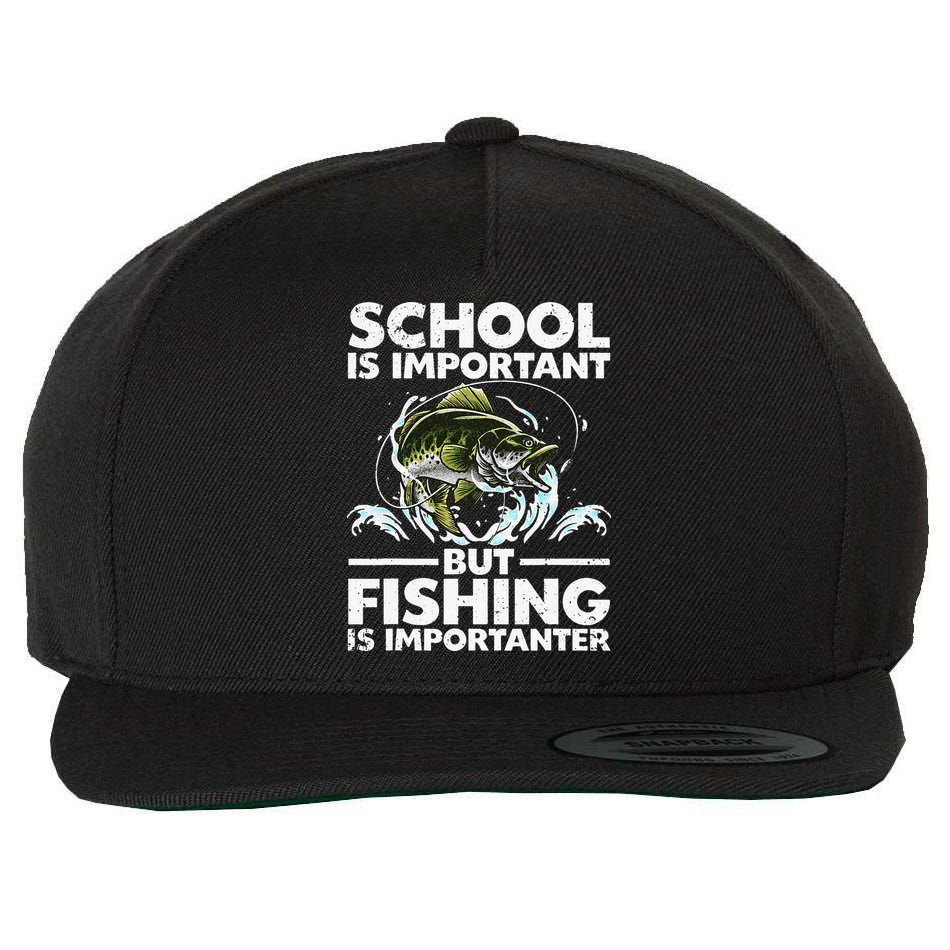 Funny Fishing For Fish Saying Bass Fisherman Wool Snapback Cap