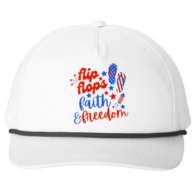 Flip Flops Faith And Freedom Snapback Five-Panel Rope Hat