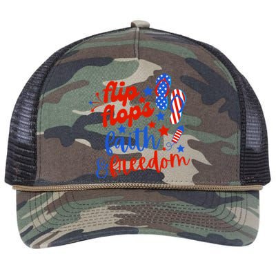 Flip Flops Faith And Freedom Retro Rope Trucker Hat Cap