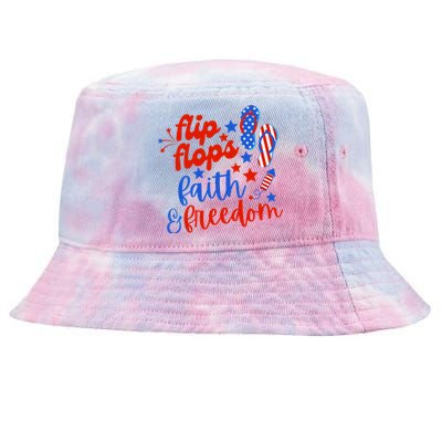 Flip Flops Faith And Freedom Tie-Dyed Bucket Hat