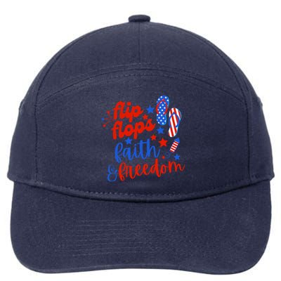 Flip Flops Faith And Freedom 7-Panel Snapback Hat