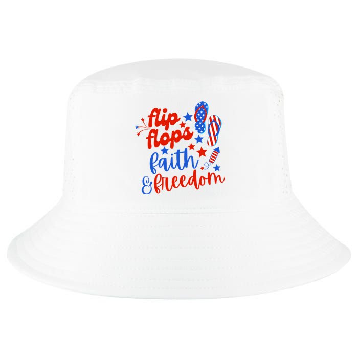 Flip Flops Faith And Freedom Cool Comfort Performance Bucket Hat