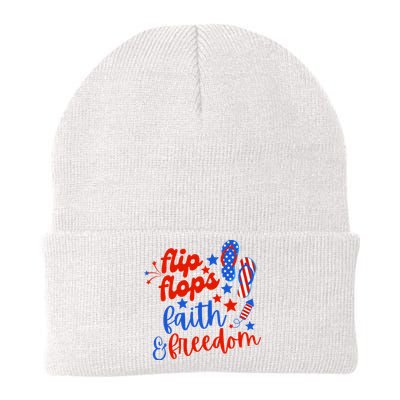 Flip Flops Faith And Freedom Knit Cap Winter Beanie