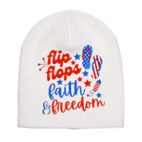 Flip Flops Faith And Freedom Short Acrylic Beanie