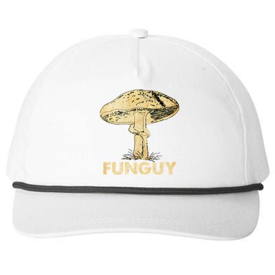 Funguy Funny Fungi Fungus Mushroom Funny Guy Vintage Snapback Five-Panel Rope Hat