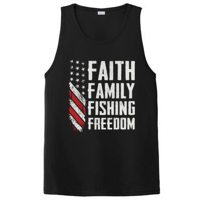 Faith Family Fishing Freedom Funny Bass Fisher Gift PosiCharge Competitor Tank