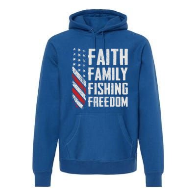 Faith Family Fishing Freedom Funny Bass Fisher Gift Premium Hoodie