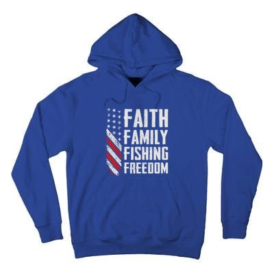 Faith Family Fishing Freedom Funny Bass Fisher Gift Tall Hoodie