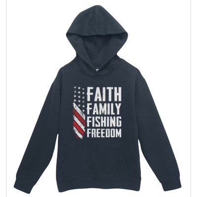 Faith Family Fishing Freedom Funny Bass Fisher Gift Urban Pullover Hoodie