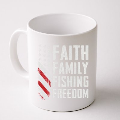 Faith Family Fishing Freedom Funny Bass Fisher Gift Coffee Mug