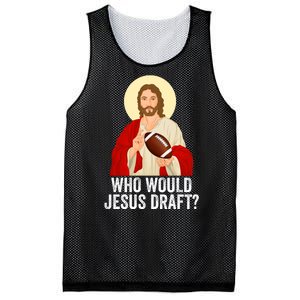 Funny Fantasy Football Who Would Jesus Draft Funny FFL Draft Funny Christians Mesh Reversible Basketball Jersey Tank