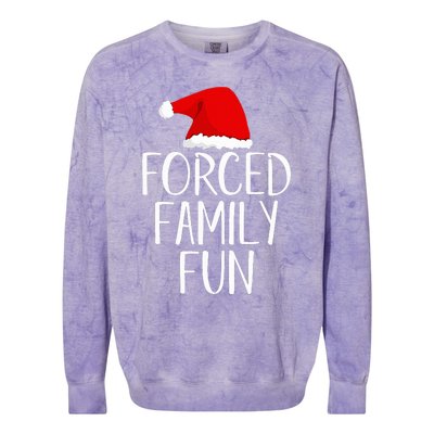 Forced Family Fun Sarcastic Christmas Eve Colorblast Crewneck Sweatshirt