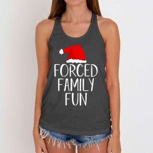 Forced Family Fun Sarcastic Christmas Eve Women's Knotted Racerback Tank