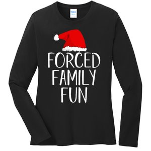 Forced Family Fun Sarcastic Christmas Eve Ladies Long Sleeve Shirt