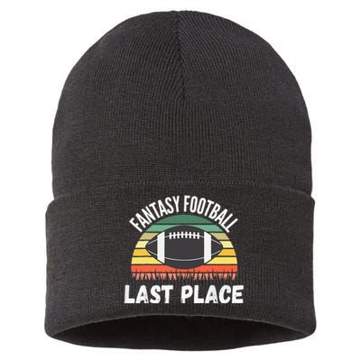 Funny Fantasy Football Draft Day Football Game Last Place Sustainable Knit Beanie