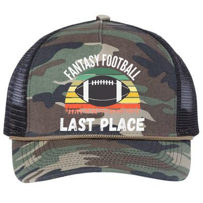 Funny Fantasy Football Draft Day Football Game Last Place Retro Rope Trucker Hat Cap