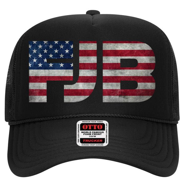 FJB F.Biden F#ck Biden FJB American Flag High Crown Mesh Back Trucker Hat