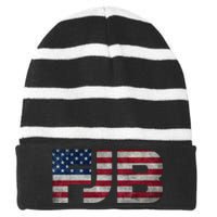 FJB F.Biden F#ck Biden FJB American Flag Striped Beanie with Solid Band