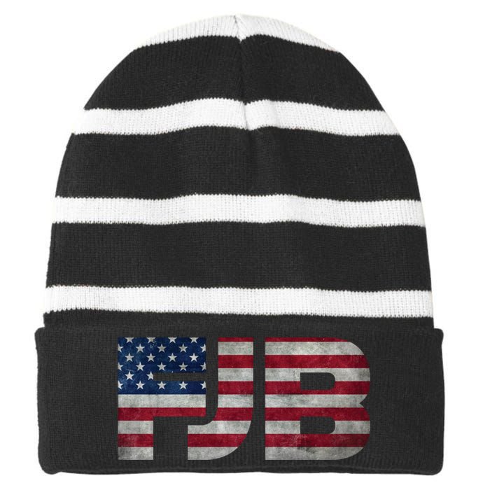 FJB F.Biden F#ck Biden FJB American Flag Striped Beanie with Solid Band