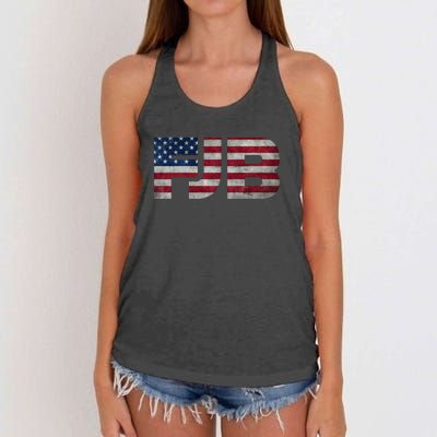 FJB F.Biden F#ck Biden FJB American Flag Women's Knotted Racerback Tank