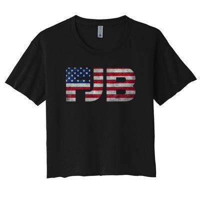 FJB F.Biden F#ck Biden FJB American Flag Women's Crop Top Tee