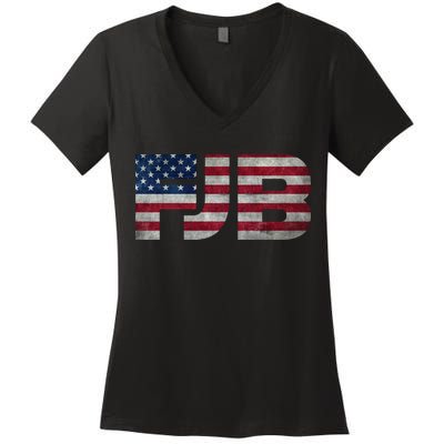 FJB F.Biden F#ck Biden FJB American Flag Women's V-Neck T-Shirt