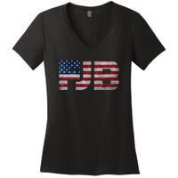 FJB F.Biden F#ck Biden FJB American Flag Women's V-Neck T-Shirt