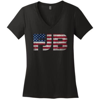 FJB F.Biden F#ck Biden FJB American Flag Women's V-Neck T-Shirt