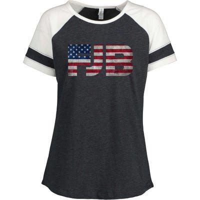 FJB F.Biden F#ck Biden FJB American Flag Enza Ladies Jersey Colorblock Tee