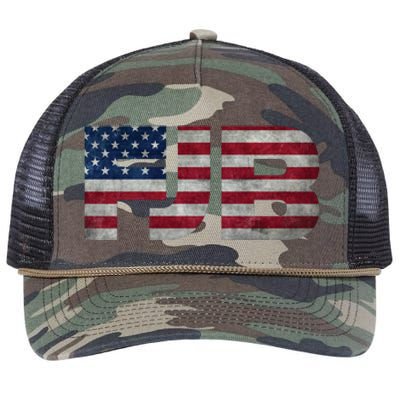 FJB F.Biden F#ck Biden FJB American Flag Retro Rope Trucker Hat Cap