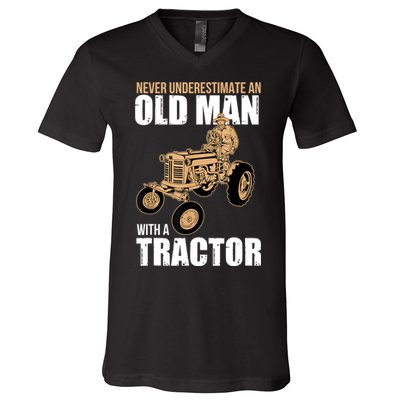 Funny Farmer Farm Tractor Farming Truck Lovers Humor V-Neck T-Shirt