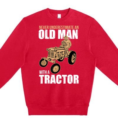 Funny Farmer Farm Tractor Farming Truck Lovers Humor Premium Crewneck Sweatshirt