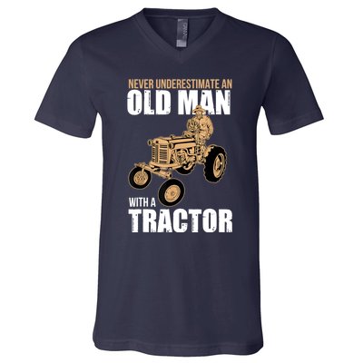 Funny Farmer Farm Tractor Farming Truck Lovers Humor V-Neck T-Shirt