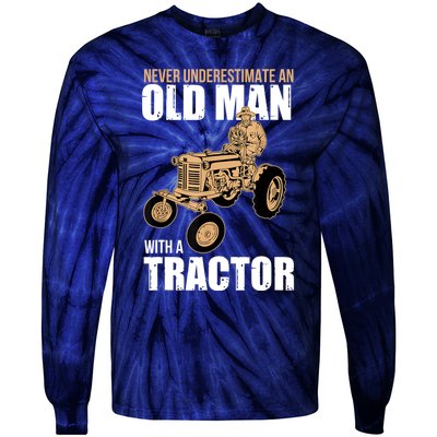 Funny Farmer Farm Tractor Farming Truck Lovers Humor Tie-Dye Long Sleeve Shirt