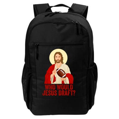 Funny Fantasy Football Who Would Jesus Draft Funny Christians Funny FFL Draft Backpack
